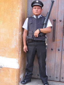 Security-guard-at-Guatemala-bank